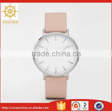 2016 Popular New Logo Custom watches Pink Strap Lady Wrist Watch