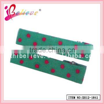 Latest fashion kids simple hair accessories wholesale cotton fabric covered hair clips (XH12-1841)