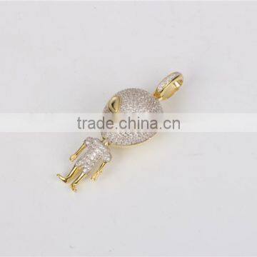 New Arrival 925 Silver Saucer Man Setting AAA cz Hip Hop Pendant Necklace photo-4