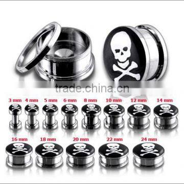 316L Surgical Steel Screw Fit Flesh Tunnels Ear Plugs