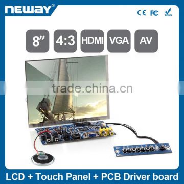 8 inch 4-wires resistive touch monitor