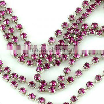 Crystal Cup chain With Rhinestone, Link Chain Rhinestone with Cup Setting, Crystal Rhinestone Cup Chain for DIY Decoration