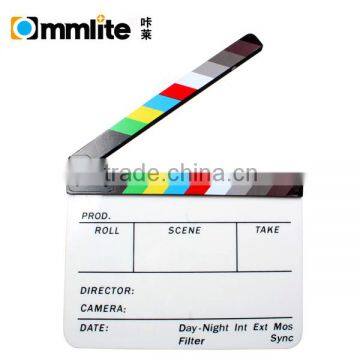 Acrylic Plastic Dry Erase Director's Colorful Film Clapboard 9.85x11.8 inch with Sticks