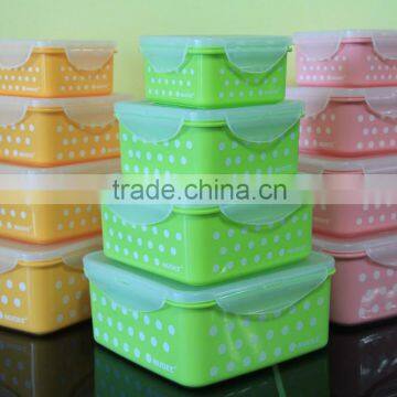 Useful Square Shape Plastic Storage Container Bpa Free Polka Dot Custom Color photo-5