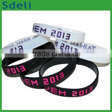 debossed custom promotional transparent silicone bracelet