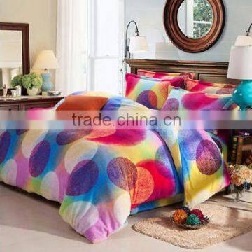 2015 New design polyester polyester printed flannel comforter cover 4pcs set for bed