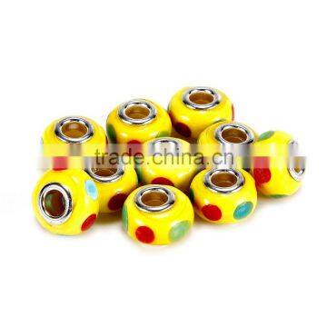 Hot Selling Murano Lampwork 10 pcs Yellow Color Style #1 Glass Beads Loose Beads