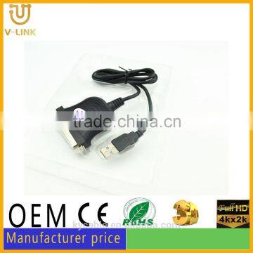 Hot sale black USB parallel USB cable usb plug male to male for HDTV computer monitor projector