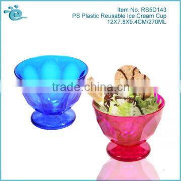 Thick PS Plastic Reusable Ice Cream Cup