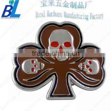 Innovative enameled poker shaped belt buckles in zinc alloy