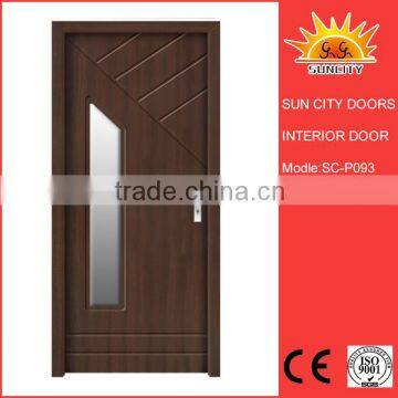 SC-P093 Factory Economic Solid Oak PVC Bathroom Door Price With Glass