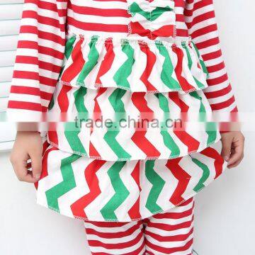 Lovely Girl Boutique Stripe Long Sleeve Baby Ruffle Top and Pant Outfits Wholesale Children Clothing Set 2016 photo-5