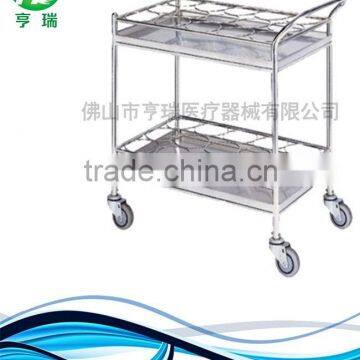 Hospital Stainless Steel Hot Water Bottle Medical Instrument Trolley Cart