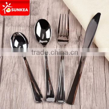 Disposable plastic silverware cutlery set with shinny finish