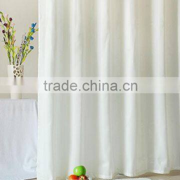 Water proof Solid white 100% polyester simple shower curtain