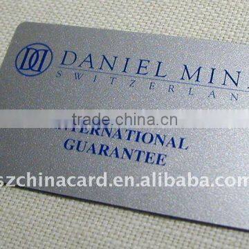 Plastic PVC metallic silver business card