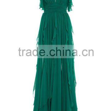 China Factory Wholesale Elegant Style Female Green Prom Dress photo-2