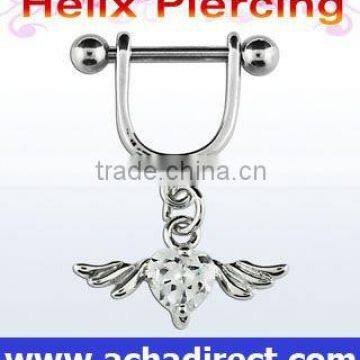 heart wings ear helix piercing