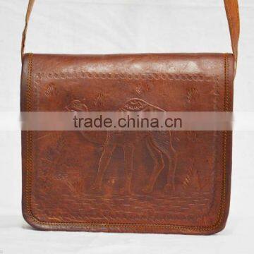 Real Goat Leather Vintage Messenger Shoulder Bag Cross Body Laptop Bag Indian Genuine Leather Bag