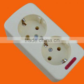 European style 2 way power extension socket with earth (E5002E)