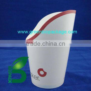 Biodegradble disposable pla lined paper scoop cup