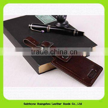 Custom high quality cheap bulk leather luggage tag with logo Sample Luggage Tag