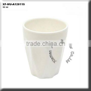 high white porcelain glazed coffee mug