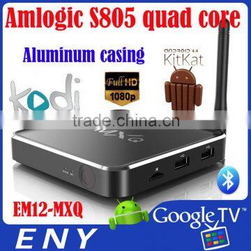 Amlogic S805 Quad core 802.11B/G/N wifi ir remote control Bluetooth4.0 kodi 14.1 full hd 1080p 4k2k android tv box