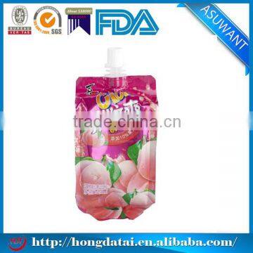 spout foil bag fruit flavor juice pouch hot selling in summer/fruit juice packaging bag