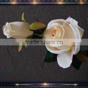 long stem white silk artificial roses