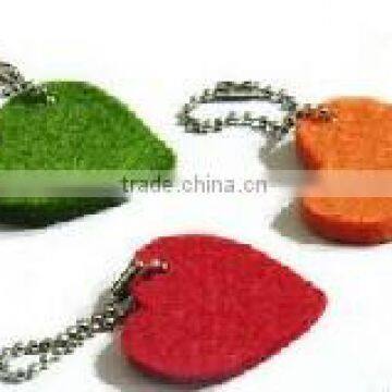 Professinal Customized Felt Heart Key Ring