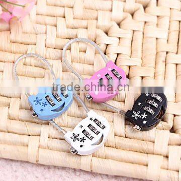 2015 CJSJ Brand Popular Style Wholesale Price Cute Cable Key Code Padlock for Luggage photo-3