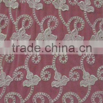 Heavy Embroidery Nylon Poly Net Full Wide 55" Lace Fabric