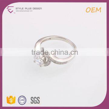 R63477K01 Best selling silver plated big diamond ring designs custom design four finger engraved ring