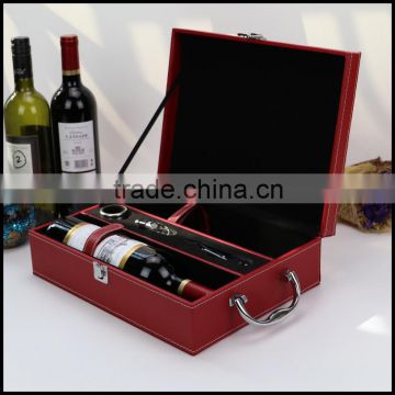 Factory direct sales of red PU leather high-end wine bo eport wine packaging bo craft gift bo