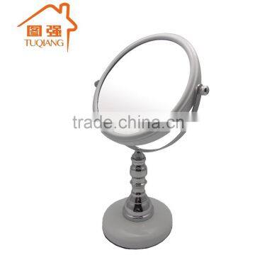 Double sided chrome desktop vanity mirror