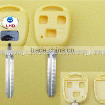 Toyota 3 buttons remote key fob case Toy43 blade in yellow