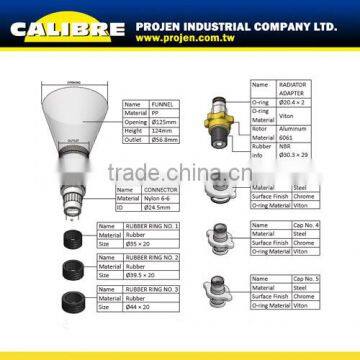 CALIBRE 8pc Coolant Refilling Funnel Set Coolant Filling Funnel Set Coolant Refill Tool