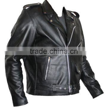 Brando Motorbike Leather Jacket/ Moto Leather Jacket For Men photo-2