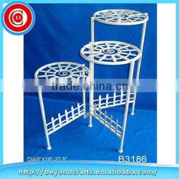 Newest elegant 3-tier quadrate garden wrought iron flower pot stand