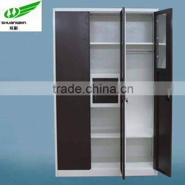 H1950mm 3 door colorful indian bedroom wardrobe designs
