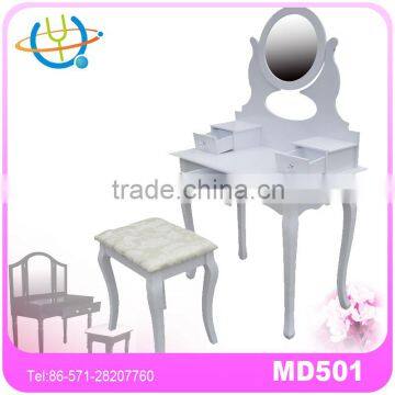 Dressing table & stool with mirror & 7 storage drawers high quality girl dressing table