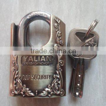 professional shackle half protected zinc alloy padlock with atomic key