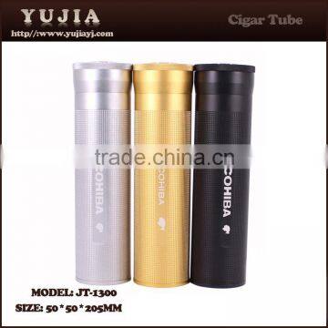 Cohiba Travel portable aluminum cigar tube Cigar box holder Cigar Case With Humidifier Hygrometer                        
                                                Quality Choice