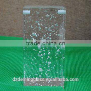 clear bubble solid glass block with CE,ISO f for building decoration