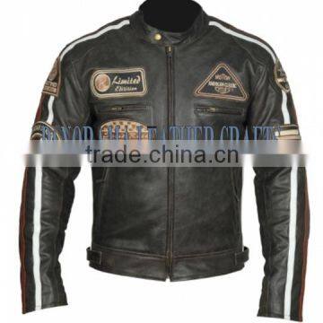 Classic Motorcycle Leather Jacket, Men Classic Bikers Leather Jackets photo-2