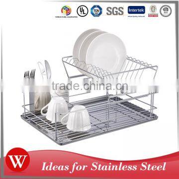 New Design 47x36x23.5CM Metal wire 2-tier dish drying rack