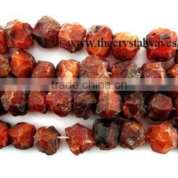 Carnelian Hand Knapped Round Nuggets