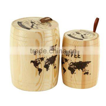 Wholesale Customized Wooden Coffee Bean Barrel