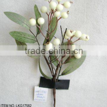 High Quality Popular Artificial Berry Small Pick Christmas 11.5" With Holly Leaf Ornament for Christmas house Decoration